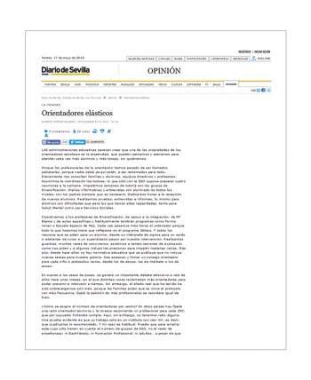 "Orientadores el&aacute;sticos", art&iacute;culo publicado en el Diario de Sevilla