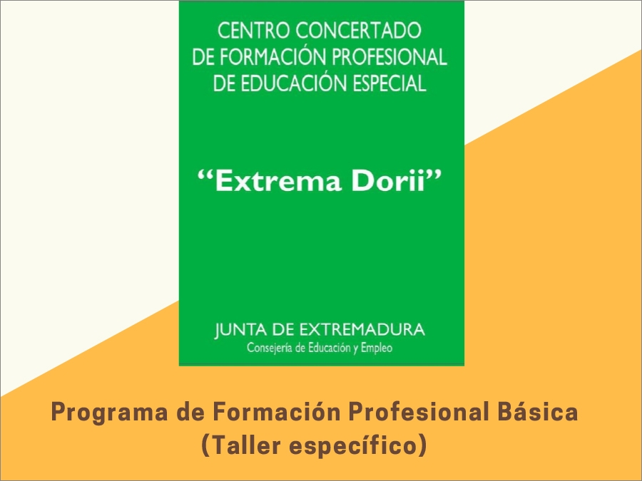 Programas de Formaci&oacute;n Profesional B&aacute;sica en la modalidad de taller espec&iacute;fico impartidos en el CEE EXTREMA DORII
