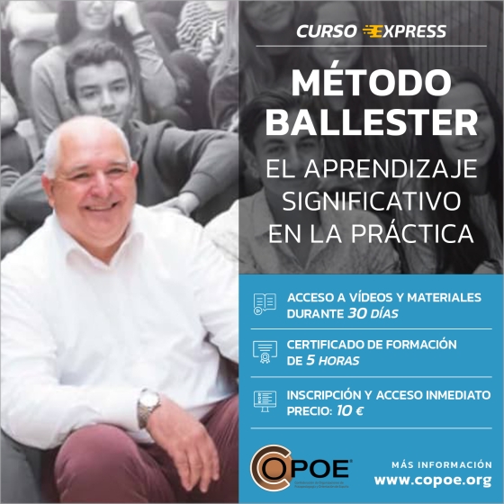 Curso online expr&eacute;s de COPOE: "M&eacute;todo Ballester: El aprendizaje significativo en la pr&aacute;ctica"