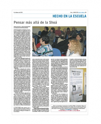 Articulo publicado en ESCUELA en torno a la Sho&aacute; en coordinaci&oacute;n con diferentes entidades
