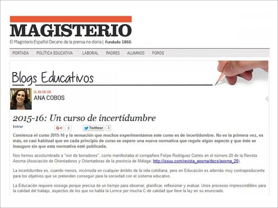 Nueva secci&oacute;n "Blogs Educativos" en la web Magisnet